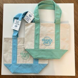 Bundle of 2 Trader Joe’s Mini Tote Bag - Mint Green and Baby Blue